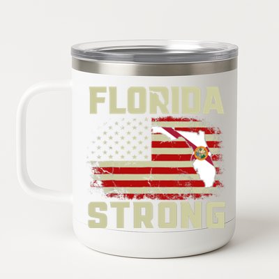 Florida Strong Hurricane Ian Support Florida 12 oz Stainless Steel Tumbler Cup