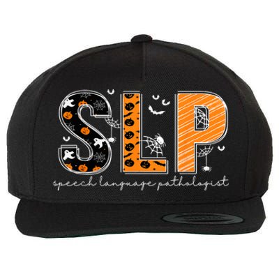 Funny SLP Halloween Costume Pumpkin Fall Skeleton Wool Snapback Cap