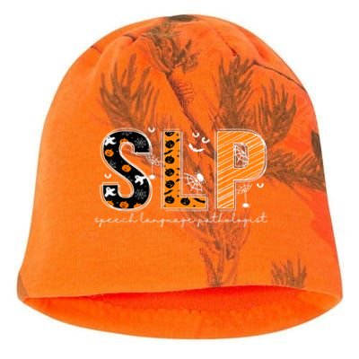 Funny SLP Halloween Costume Pumpkin Fall Skeleton Kati - Camo Knit Beanie