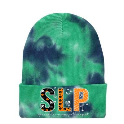 Funny SLP Halloween Costume Pumpkin Fall Skeleton Tie Dye 12in Knit Beanie