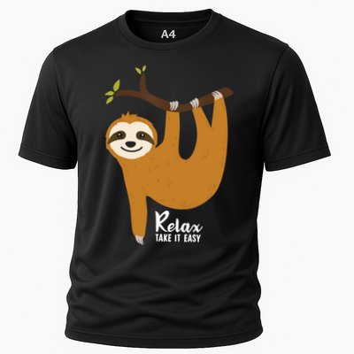 Funny Sloth Hanging On A Tree Gift Funny Sloth Lover Relax Take It Easy Gift Performance Shirt