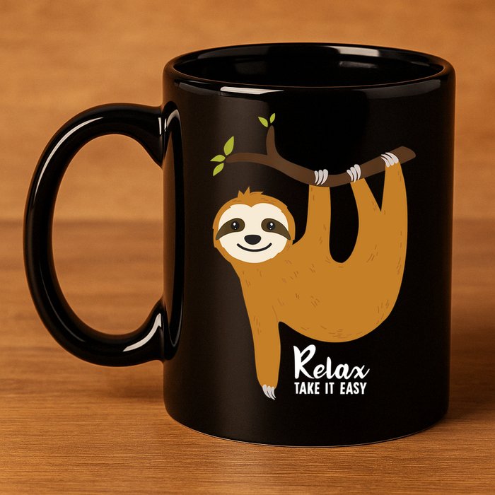 Funny Sloth Hanging On A Tree Gift Funny Sloth Lover Relax Take It Easy Gift 11oz C Handle Ceramic Mug