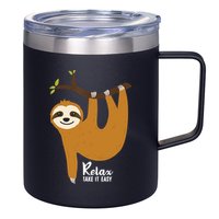 Funny Sloth Hanging On A Tree Gift Funny Sloth Lover Relax Take It Easy Gift 12oz Stainless Steel Coffee Mug