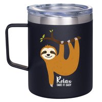 Funny Sloth Hanging On A Tree Gift Funny Sloth Lover Relax Take It Easy Gift 12oz Stainless Steel Coffee Mug
