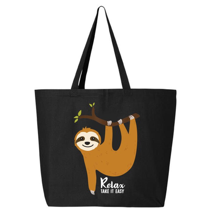 Funny Sloth Hanging On A Tree Gift Funny Sloth Lover Relax Take It Easy Gift 25L Jumbo Tote