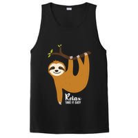 Funny Sloth Hanging On A Tree Gift Funny Sloth Lover Relax Take It Easy Gift PosiCharge Competitor Tank