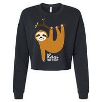 Funny Sloth Hanging On A Tree Gift Funny Sloth Lover Relax Take It Easy Gift Cropped Pullover Crew