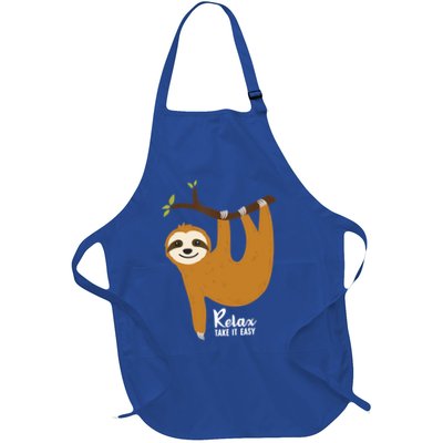 Funny Sloth Hanging On A Tree Gift Funny Sloth Lover Relax Take It Easy Gift Apron