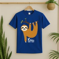Funny Sloth Hanging On A Tree Gift Funny Sloth Lover Relax Take It Easy Gift T-Shirt