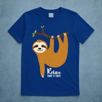 Funny Sloth Hanging On A Tree Gift Funny Sloth Lover Relax Take It Easy Gift T-Shirt