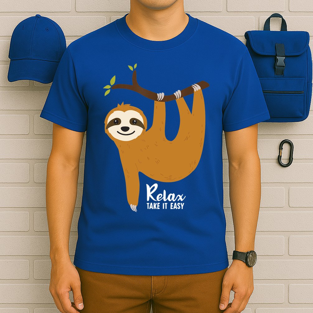 Funny Sloth Hanging On A Tree Gift Funny Sloth Lover Relax Take It Easy Gift T-Shirt