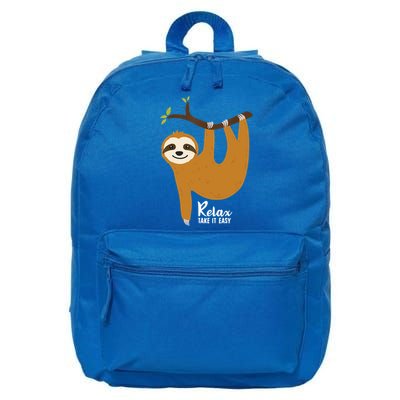 Funny Sloth Hanging On A Tree Gift Funny Sloth Lover Relax Take It Easy Gift 16 in Basic Backpack