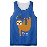 Funny Sloth Hanging On A Tree Gift Funny Sloth Lover Relax Take It Easy Gift Mesh Reversible Basketball Jersey Tank