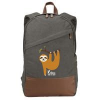 Funny Sloth Hanging On A Tree Gift Funny Sloth Lover Relax Take It Easy Gift Cotton Canvas Backpack