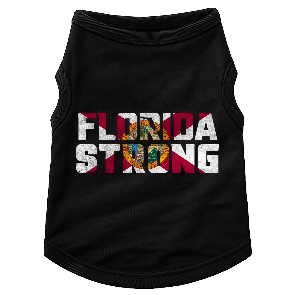 Florida Strong Hurricane Ian Support Florida Vintage American US Flag Doggie Tank