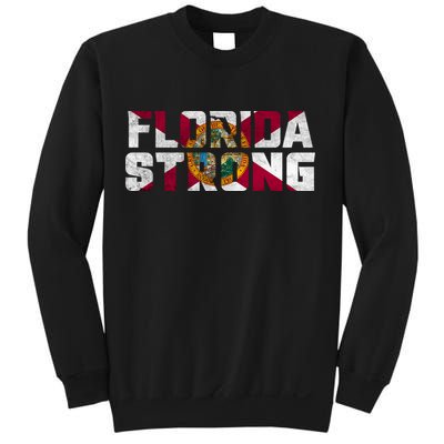 Florida Strong Hurricane Ian Support Florida Vintage American US Flag Sweatshirt