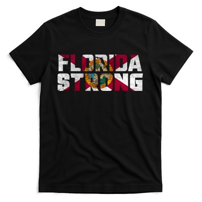 Florida Strong Hurricane Ian Support Florida Vintage American US Flag T-Shirt
