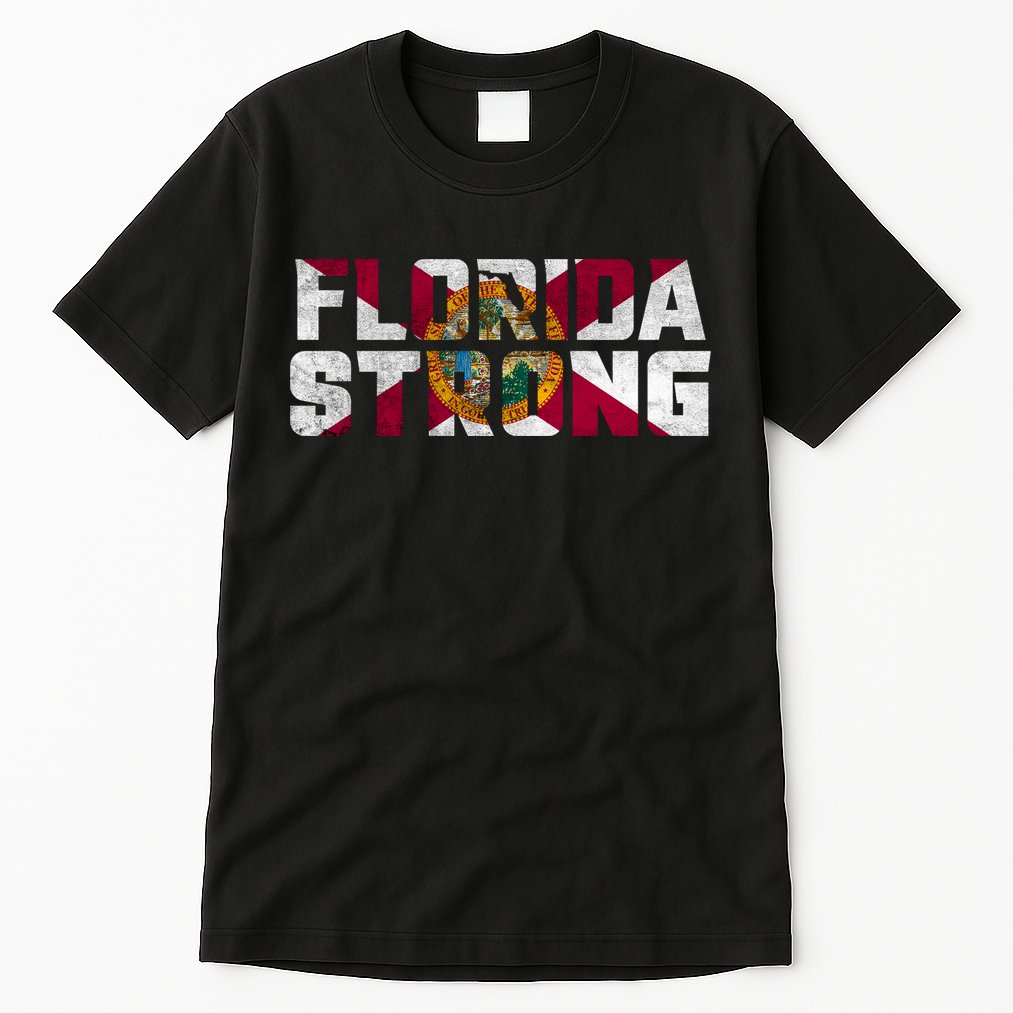 Florida Strong Hurricane Ian Support Florida Vintage American US Flag Tall T-Shirt
