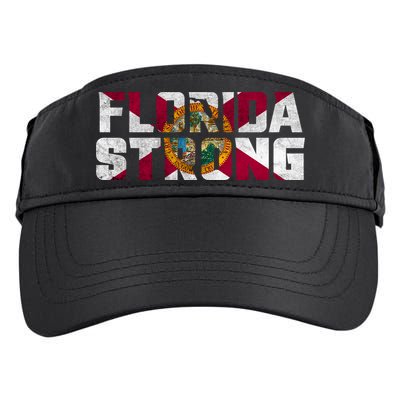 Florida Strong Hurricane Ian Support Florida Vintage American US Flag Adult Drive Performance Visor