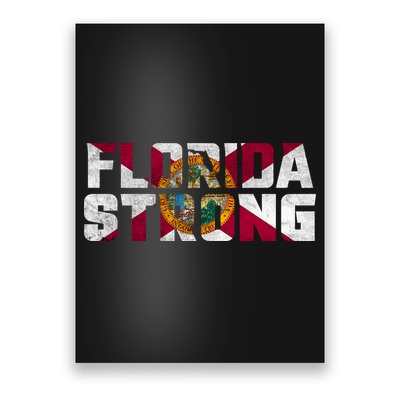 Florida Strong Hurricane Ian Support Florida Vintage American US Flag Poster