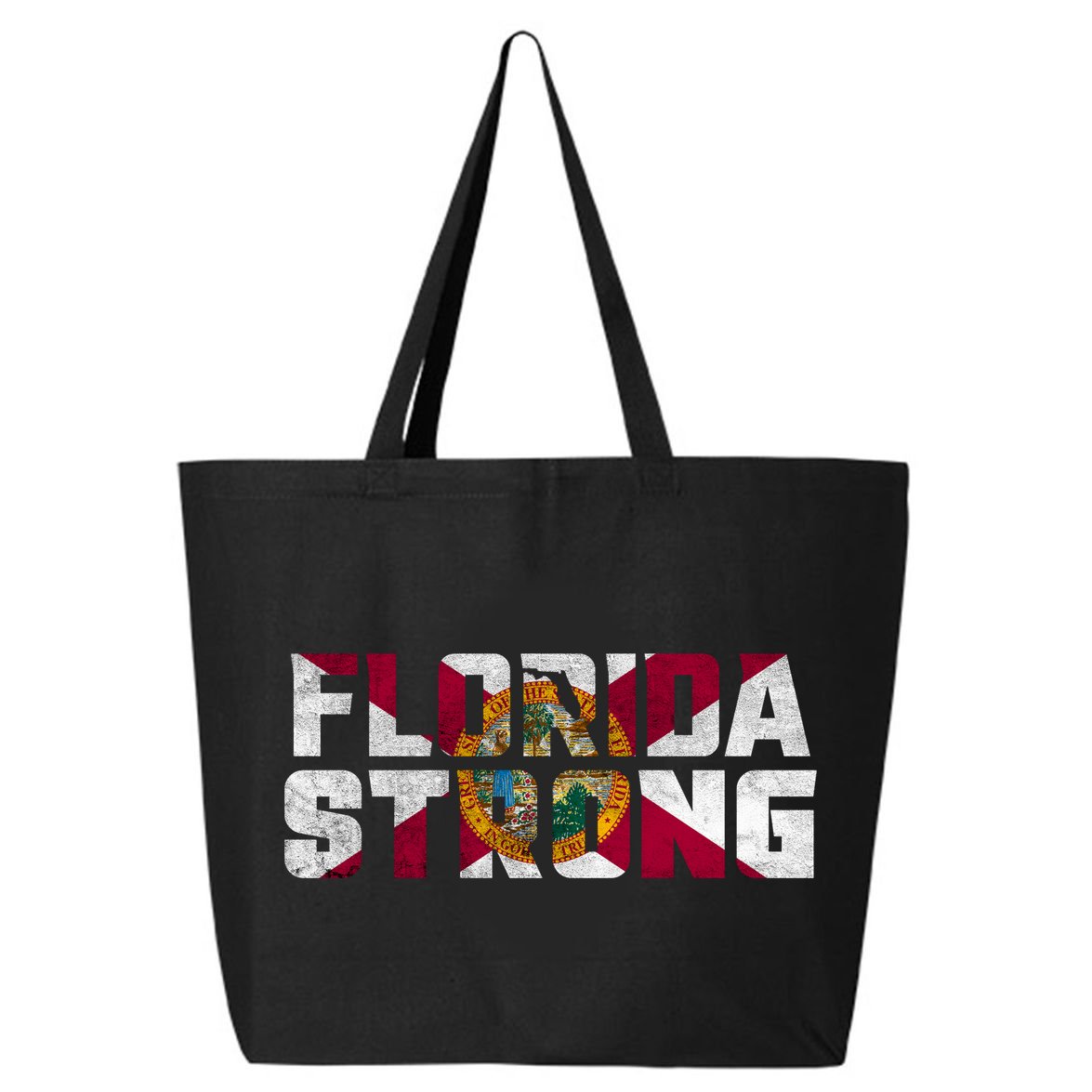 Florida Strong Hurricane Ian Support Florida Vintage American US Flag 25L Jumbo Tote