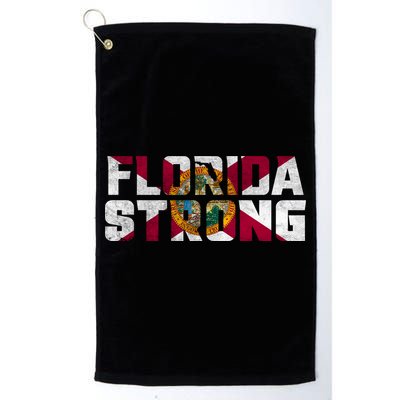 Florida Strong Hurricane Ian Support Florida Vintage American US Flag Golf Towel