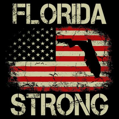 Florida Strong Hurricane Ian Support Florida Vintage American US Flag T-Shirt