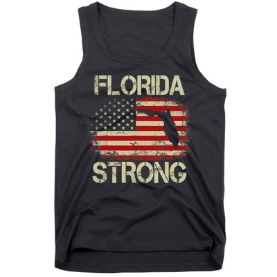 Florida Strong Hurricane Ian Support Florida Vintage American US Flag Tank Top