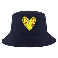 Funny Softball Heart Softball Game Day Softball Mom Lovers Gift Cool Comfort Performance Bucket Hat