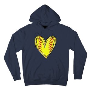 Funny Softball Heart Softball Game Day Softball Mom Lovers Gift Hoodie