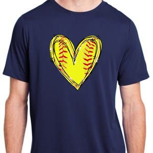 Funny Softball Heart Softball Game Day Softball Mom Lovers Gift Adult ChromaSoft Performance T-Shirt