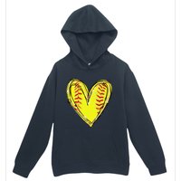 Funny Softball Heart Softball Game Day Softball Mom Lovers Gift Urban Pullover Hoodie