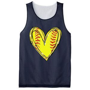 Funny Softball Heart Softball Game Day Softball Mom Lovers Gift Mesh Reversible Basketball Jersey Tank