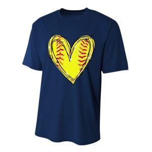 Funny Softball Heart Softball Game Day Softball Mom Lovers Gift Performance Sprint T-Shirt