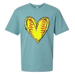 Funny Softball Heart Softball Game Day Softball Mom Lovers Gift Sueded Cloud Jersey T-Shirt