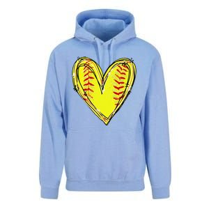 Funny Softball Heart Softball Game Day Softball Mom Lovers Gift Unisex Surf Hoodie