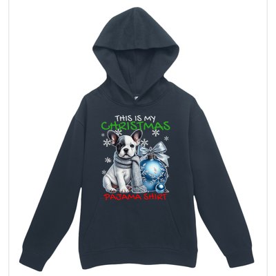 Frenchie Santa Hat & Christmas Lights Cute French Bulldog Urban Pullover Hoodie