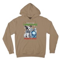 Frenchie Santa Hat & Christmas Lights Cute French Bulldog Hoodie