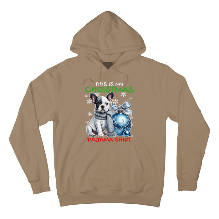 Frenchie Santa Hat & Christmas Lights Cute French Bulldog Hoodie