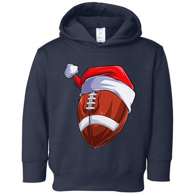 Football Santa Hat Christmas Pajama Cool Sport XMas Toddler Hoodie