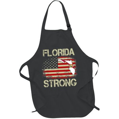 Florida Strong Hurricane Ian Support Florida Vintage American US Flag Apron
