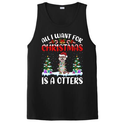 Funny Santa Hat All I Want For Christmas Is A Otters Gift PosiCharge Competitor Tank