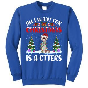 Funny Santa Hat All I Want For Christmas Is A Otters Gift Sweatshirt