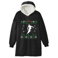 Funny Santa Hat Skiing Uglr Chritmas Sweater Gifts Hooded Wearable Blanket