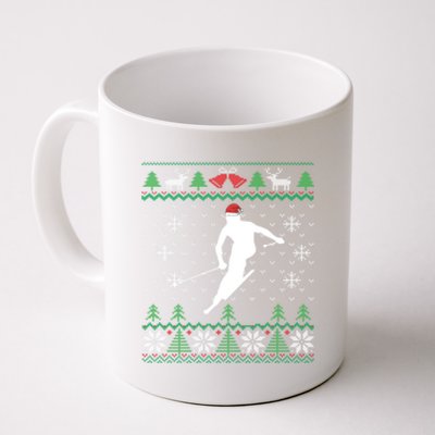 Funny Santa Hat Skiing Uglr Chritmas Sweater Gifts Coffee Mug