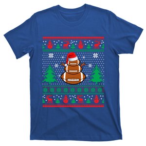 Football Santa Hat Ugly Christmas Funny Christmas Funny Gift T-Shirt