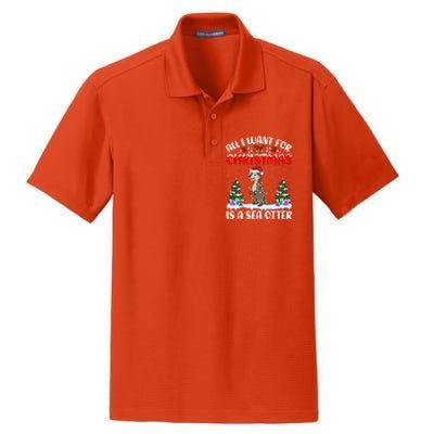 Funny Santa Hat All I Want For Christmas Is A Sea Otter Gift Dry Zone Grid Polo