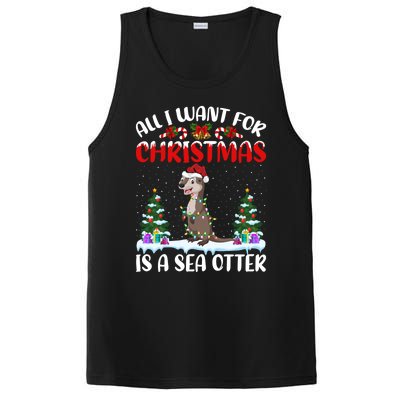 Funny Santa Hat All I Want For Christmas Is A Sea Otter Gift PosiCharge Competitor Tank