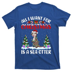 Funny Santa Hat All I Want For Christmas Is A Sea Otter Gift T-Shirt