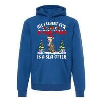 Funny Santa Hat All I Want For Christmas Is A Sea Otter Gift Premium Hoodie